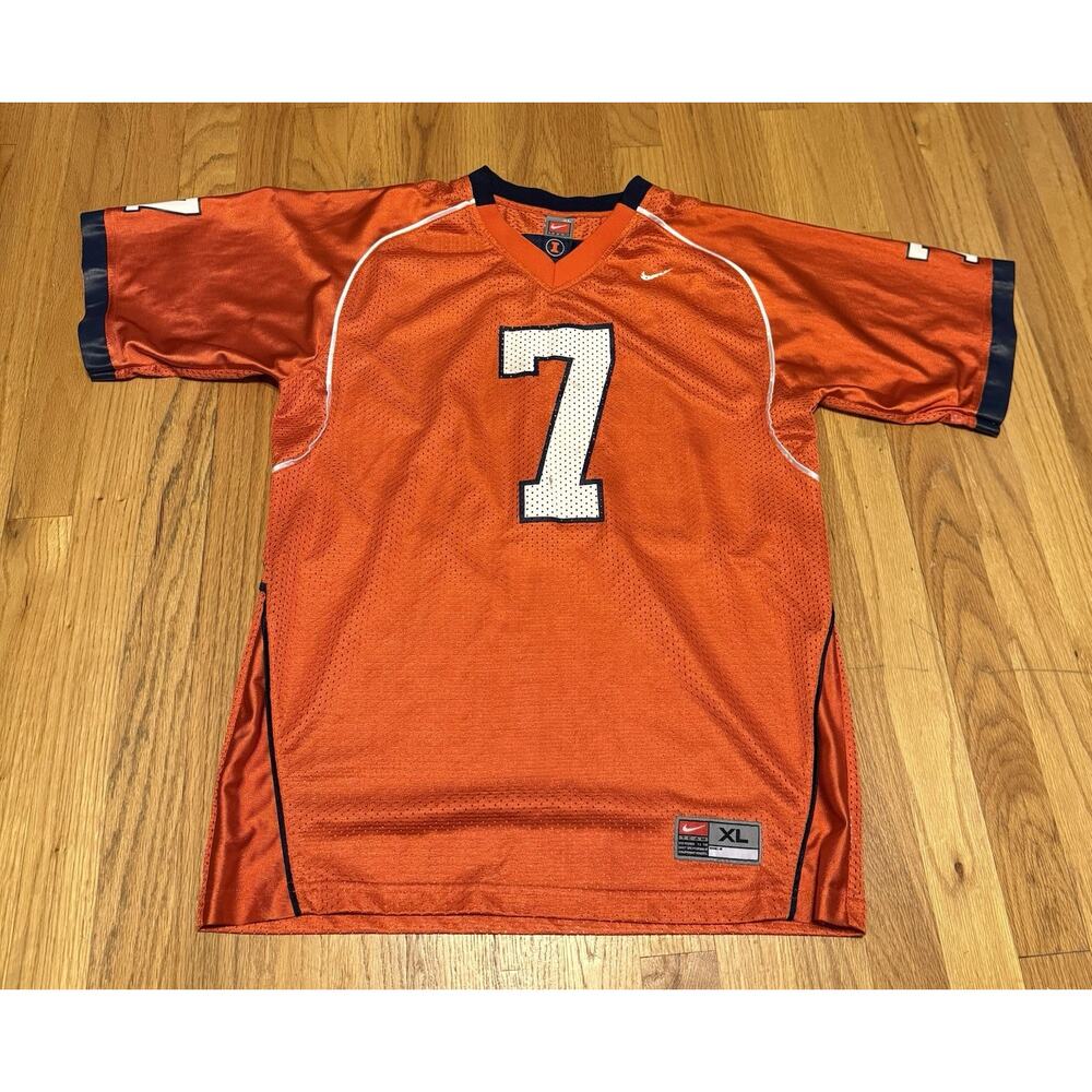 VTG Nike Illinois Fighting Illini Football Jersey #7 Boys Kids XL
